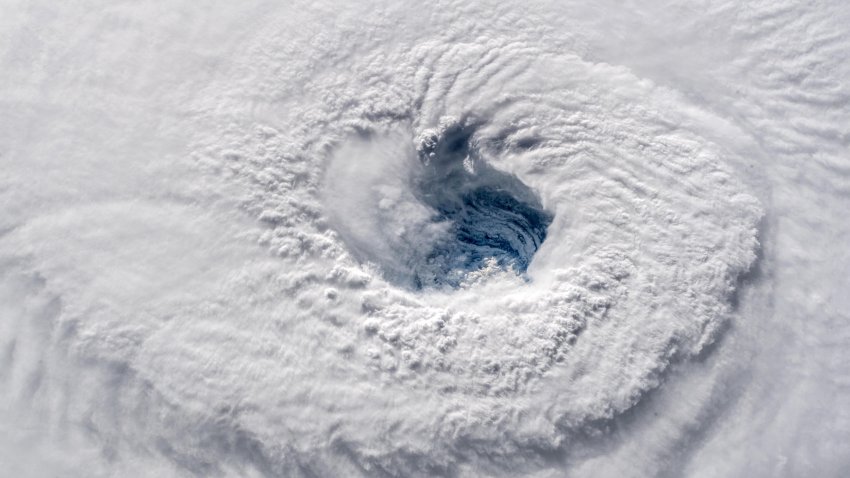 IN SPACE – SEPTEMBER 12:  In this satellite image provided by the National Aeronatics and Space Administration (NASA) and European Space Agency (ESA), Hurricane Florence churns through the Atlantic Ocean toward the U.S. East Coast on September 12, 2018. Florence slowed its approach to the U.S. today and was expected to turn south, stalling along the  North Carolina and South Carolina coast and bringing with it torrential rain, high winds and a dangerous storm surge tomorrow through Saturday. The image was captured by ESA astronaut Alexander Gerst, currently living and working onboard the International Space Station.  (Photo by ESA/NASA via Getty Images)