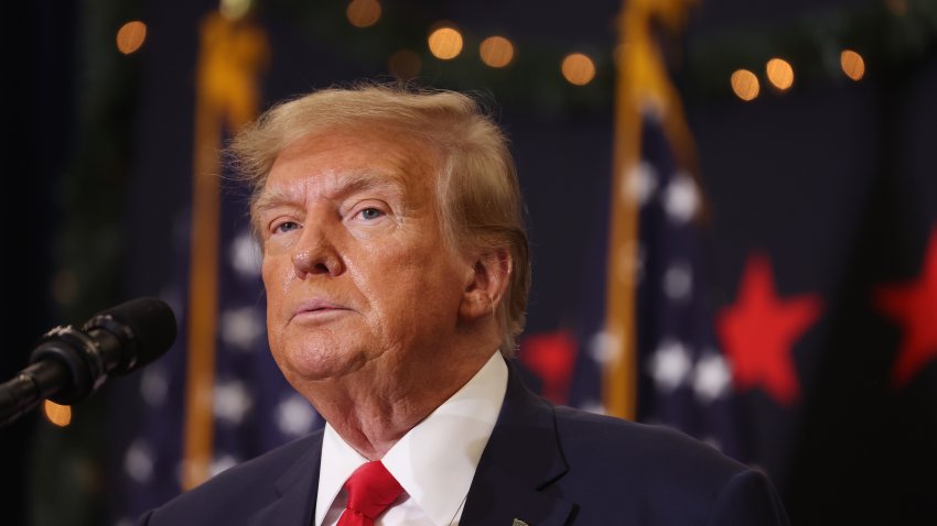 WATERLOO, IOWA – DECEMBER 19: Republican presidential candidate and former U.S. President Donald Trump looks on during a campaign event on December 19, 2023 in Waterloo, Iowa. Iowa Republicans will be the first to select their party’s nomination for the 2024 presidential race, when they go to caucus on January 15, 2024. (Photo by Scott Olson/Getty Images)
