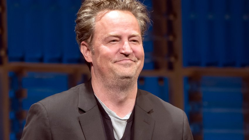 File. Matthew Perry is seen on stage during the opening night curtain call of “The End Of Longing” at Lucille Lortel Theatre on June 5, 2017 in New York City.