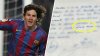 Sale a subasta por unos $380,000 la servilleta en la que Barcelona acordó fichar a Messi