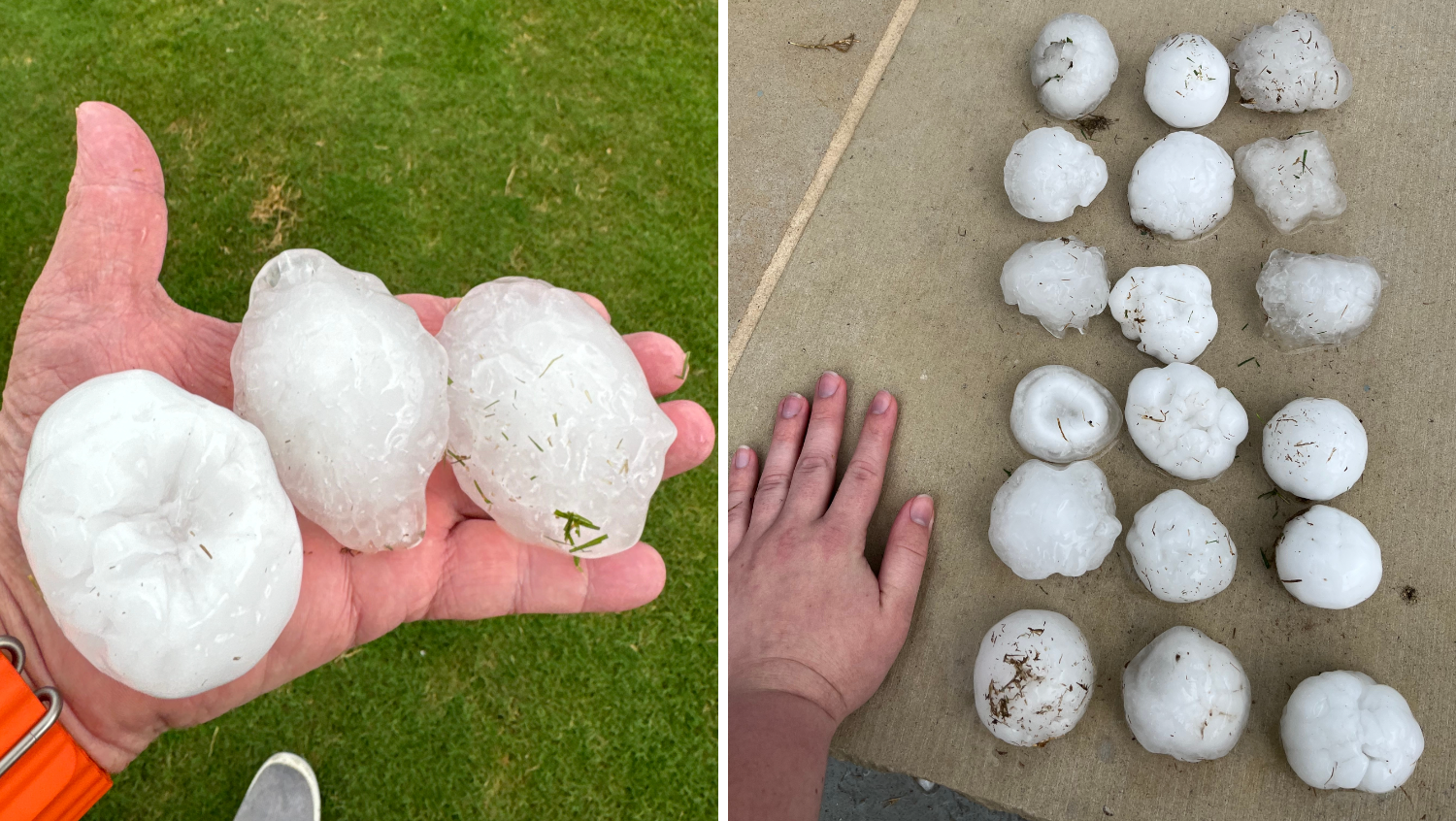 PHOTOS: Large hail falls as severe storms roll through North Texas on March 14, 2024