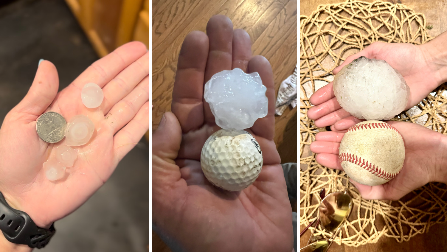 Hail ranging in size from quarters to baseballs falls on North Texas