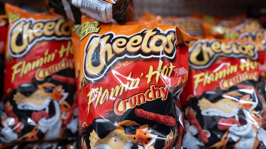 FILE – Flamin’ Hot Cheetos are offered for sale at a store on April 19, 2024 in Chicago, Illinois.