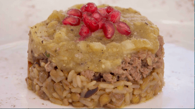 Con cebolla, arroz, lentejas y frutas: el plato de David con “mucho sabor”