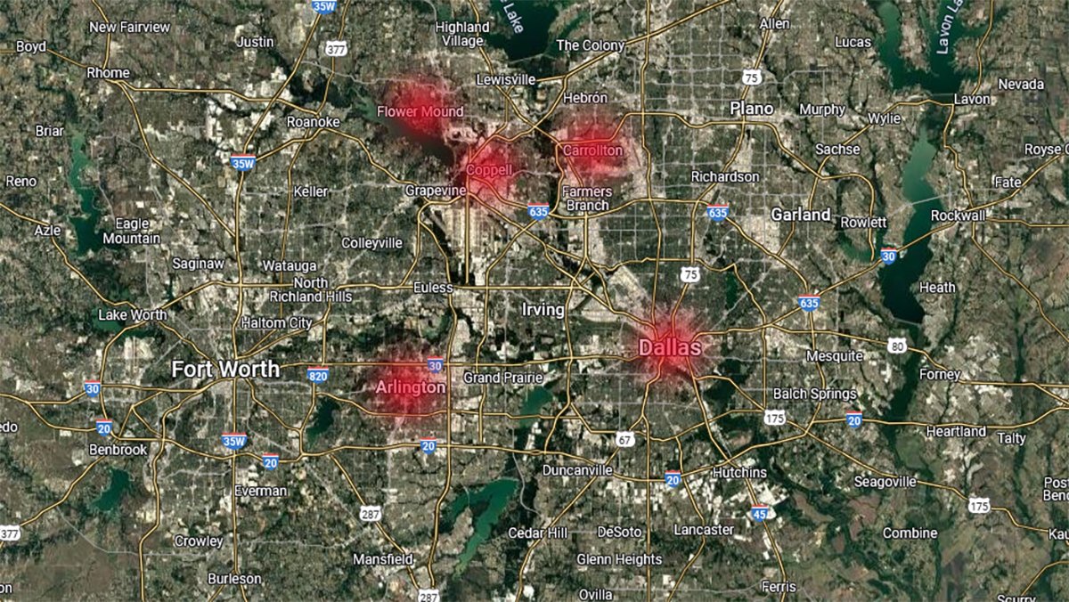 En el norte de Texas, en las zonas de Dallas, Arlington, Flower Mound, Coppell y Carrollton, se descubrió y desmanteló una red de narcotráfico que operaba en estos puntos, pero que tuvieron su punto álgido con la muerte de varios estudiantes en una escuela en Carrollton a inicios del 2023.