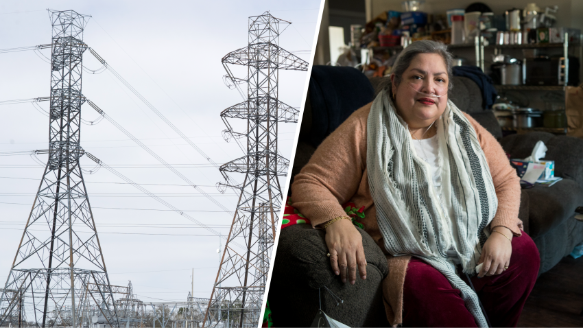 Alice Torres, de 54 años, posa para un retrato en su casa el viernes 19 de febrero de 2021 en Houston. Torres es una de tantas personas que han vivido una catástrofe tras otra ocurridas a lo largo de los años en Houston. ( Brett Coomer/Houston Chronicle vía Getty Images)