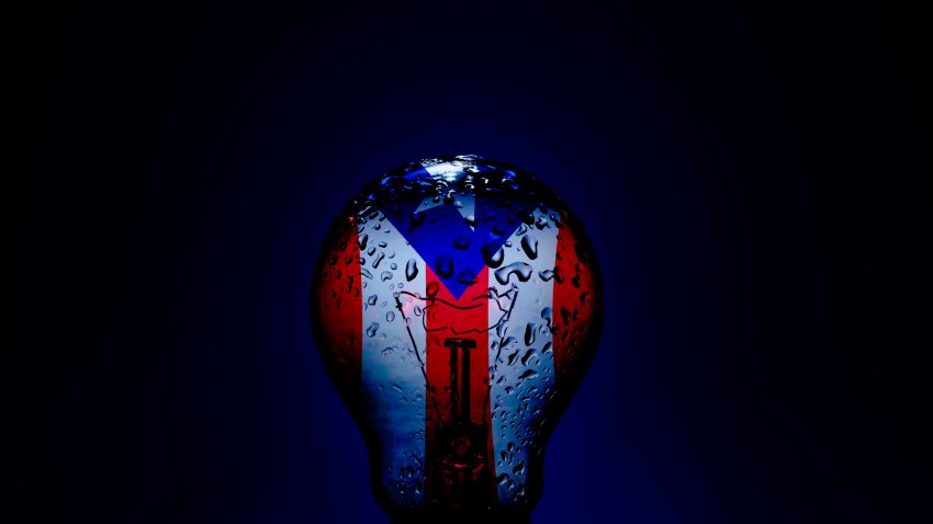 Photo manipulated image of a wet blown Puerto Rico lightbulb