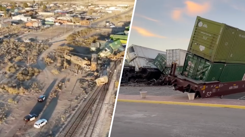 Un tren se descarriló tras colisionar con un camión remolque el miércoles en la localidad de Pecos City, en Texas.