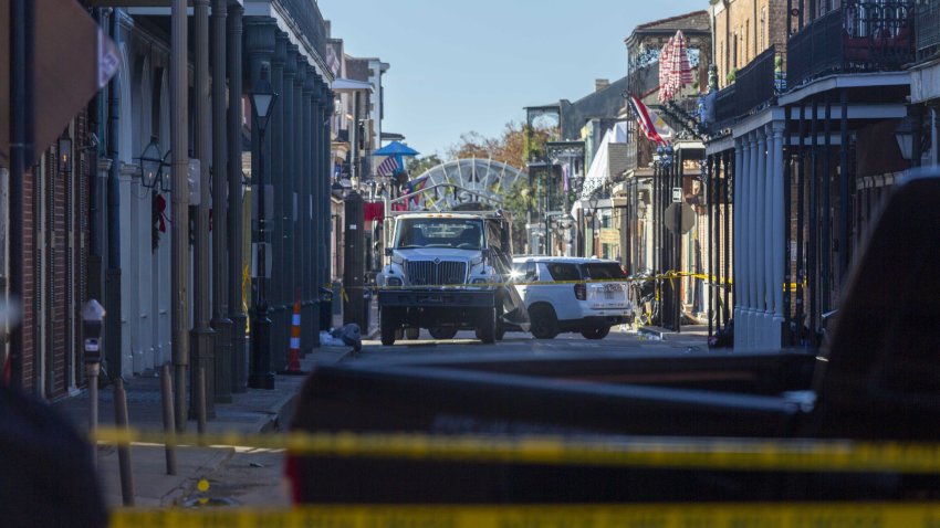 NEW ORLEANS, LOUISIANA, USA – JANUARY 1: Police checkpoints on and around Bourbon Street, after a vehicle plowed into New Year crowds at a tourist district local authorities said in New Orleans, Louisiana, United States on January 1, 2025. (Photo by Patt Little/Anadolu via Getty Images)