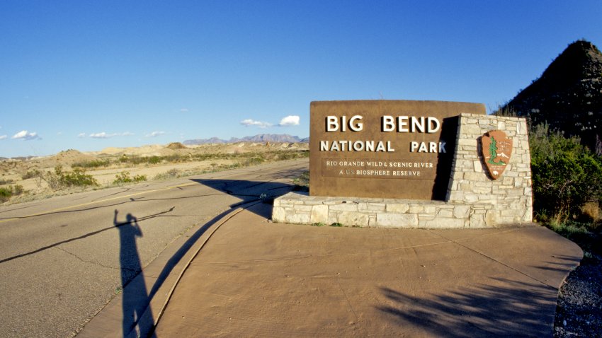 Texas, Big Bend National Park, Entrance Sign At Maverick Junction. (Photo by Education Images/Universal Images Group via Getty Images)