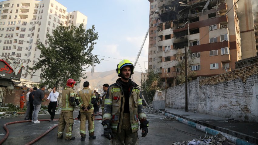 TEHRAN, IRAN – JUNE 13: A view of a damaged building in the Iranian capital, Tehran, following an Israeli attack, on June 13, 2025. Firefighting teams are dispatched to the area. Israeli Defense Minister Israel Katz has announced that Israel conducted strikes on Iran.
 (Photo by Fatemeh Bahrami/Anadolu via Getty Images)