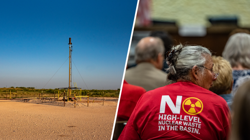 Una antorcha de gas inactiva en Andrews, Texas, Estados Unidos, el jueves 11 de julio de 2019. El juez del condado de Andrews, Charlie Falcon, dijo que el proyecto cuenta con un fuerte apoyo local para establecer un depósito en el desierto, a unos 50 kilómetros de la ciudad, para hasta 40.000 toneladas métricas de combustible nuclear gastado altamente radiactivo y residuos de centrales eléctricas.