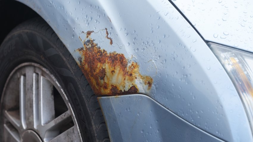 A Patch Of Rust Developing On The Wheel Arch Of A Moden Car